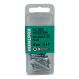 10 Pack #12 x 1" Flat Head Socket Zinc Plated Wood Screws