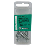 10 Pack #7 x 1-1/4" Flat Head Socket Zinc Plated Wood Screws