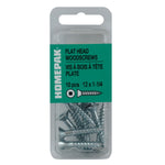 10 Pack #12 x 1-1/4" Flat Head Socket Zinc Plated Wood Screws