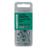 10 Pack #12 x 1-1/4" Flat Head Socket Zinc Plated Wood Screws