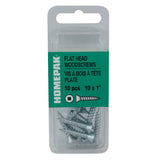10 Pack #10 x 1" Flat Head Socket Zinc Plated Wood Screws