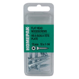 10 Pack #10 x 1-1/4" Flat Head Socket Zinc Plated Wood Screws