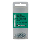 10 Pack #7 x 1/2" Flat Head Socket Zinc Plated Wood Screws