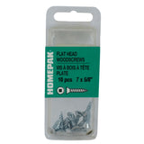 10 Pack #7 x 5/8" Flat Head Socket Zinc Plated Wood Screws