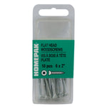 10 Pack #6 x 2" Flat Head Socket Zinc Plated Wood Screws