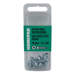 10 Pack #8 x 1/2" Zinc Plated Round Head Socket Wood Screws
