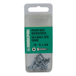 10 Pack #6 x 3/4" Zinc Plated Round Head Socket Wood Screws