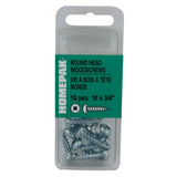 10 Pack #10 x 3/4" Zinc Plated Round Head Socket Wood Screws