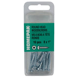 10 Pack #8 x 1" Zinc Plated Round Head Socket Wood Screws
