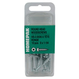 10 Pack #8 x 1-1/4" Zinc Plated Round Head Socket Wood Screws