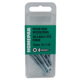 10 Pack #8 x 1-1/2" Zinc Plated Round Head Socket Wood Screws