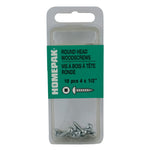 10 Pack #4 x 1/2" Zinc Plated Round Head Socket Wood Screws