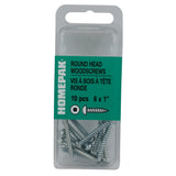 10 Pack #6 x 1" Zinc Plated Round Head Socket Wood Screws