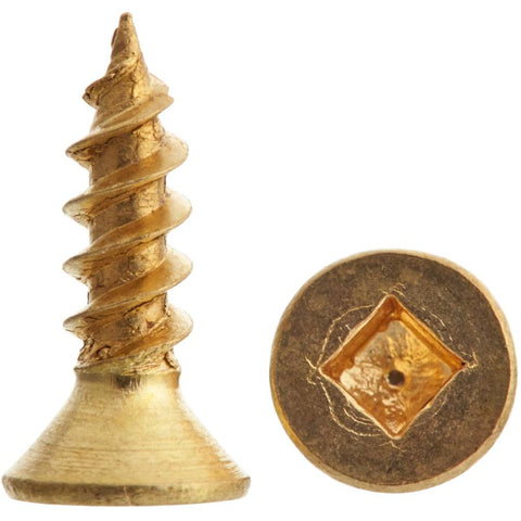 10 Pack #6 x 1/2" Flat Head Socket Brass Wood Screws