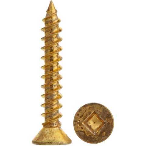 10 Pack #4 x 3/4" Flat Head Socket Brass Wood Screws