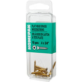 10 Pack #4 x 3/4" Flat Head Socket Brass Wood Screws