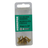 10 Pack #6 x 3/4" Flat Head Socket Brass Wood Screws