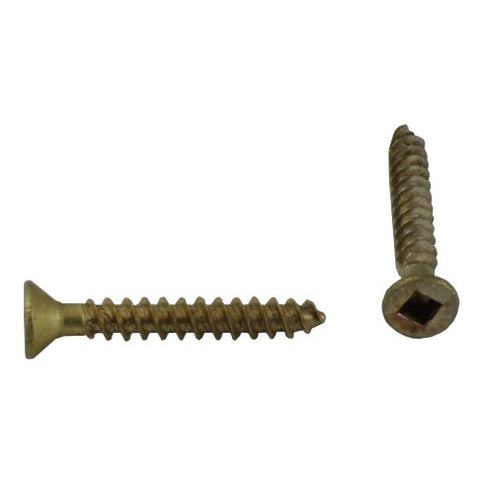 10 Pack #6 x 1" Flat Head Socket Brass Wood Screws
