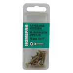 10 Pack #6 x 1" Flat Head Socket Brass Wood Screws