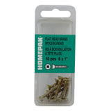 10 Pack #6 x 1" Flat Head Socket Brass Wood Screws