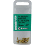 10 Pack #4 x 1/2" Flat Head Socket Brass Wood Screws