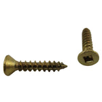 10 Pack #4 x 5/8" Flat Head Socket Brass Wood Screws