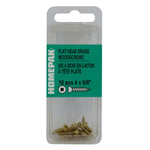 10 Pack #4 x 5/8" Flat Head Socket Brass Wood Screws