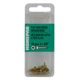 10 Pack #4 x 5/8" Flat Head Socket Brass Wood Screws