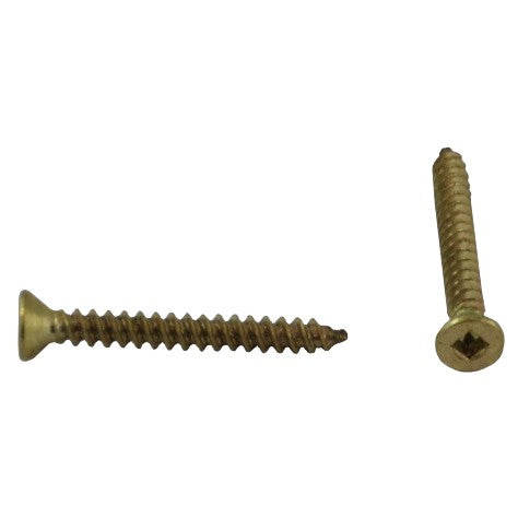 10 Pack #4 x 1" Flat Head Socket Brass Wood Screws