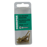 10 Pack #4 x 1" Flat Head Socket Brass Wood Screws