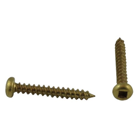 10 Pack #6 x 1" Round Head Socket Brass Wood Screws