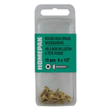 10 Pack #6 x 1/2" Round Head Socket Brass Wood Screws