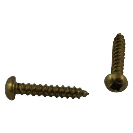 10 Pack #6 x 3/4" Round Head Socket Brass Wood Screws