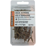 100 Pack #8 1-1/4" High Performance Tan Deck Screws