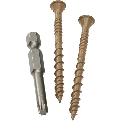 100 Pack #10 2-1/2" High Performance Tan Deck Screws