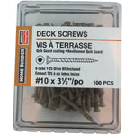 100 Pack #10 3-1/2" High Performance Tan Deck Screws