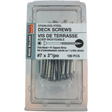 100 Pack #7 3" Stainless Steel Trim Head Deck Screws