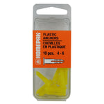 10 Pack #4-6 Plastic Anchors