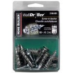 10 Pack #8L Zinc Plated Walldriller Anchors, with Screws