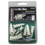 10 Pack #8L Nylon Walldriller Anchors, with Screws