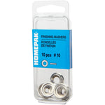 10 Pack #10 Nickel-Plated Steel Finish Washers