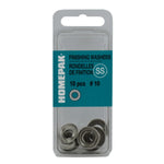 10 Pack #10 18.8 Stainless Steel Finish Washers