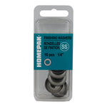 10 Pack 1/4" 18.8 Stainless Steel Finish Washers