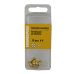 10 Pack #4 Plain Brass Finish Washers