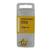 10 Pack #4 Plain Brass Finish Washers