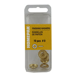 10 Pack #8 Plain Brass Finish Washers