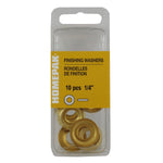 10 Pack 1/4" Plain Brass Finish Washers