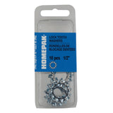 10 Pack 1/2" Zinc Plated External Tooth Lock Washers