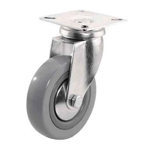 Shepherd Hardware 3545 G1 3-Inch Rigid Plate Caster, Rubber Wheel, 121-lb Load Capacity