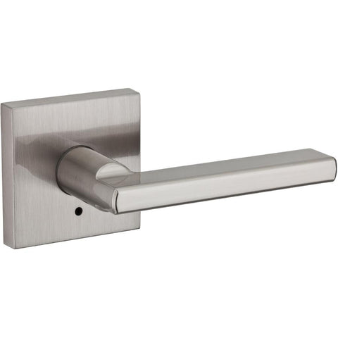 Weiser Halifax Lever for Bedroom/Bathroom, Interior Door Handle with Privacy Lock, Satin Nickel (9SPVL3310-012)